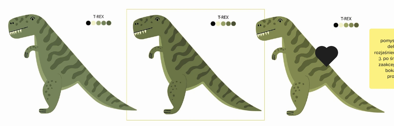 Further working T-Rex design variants from the Balloon Station development material.