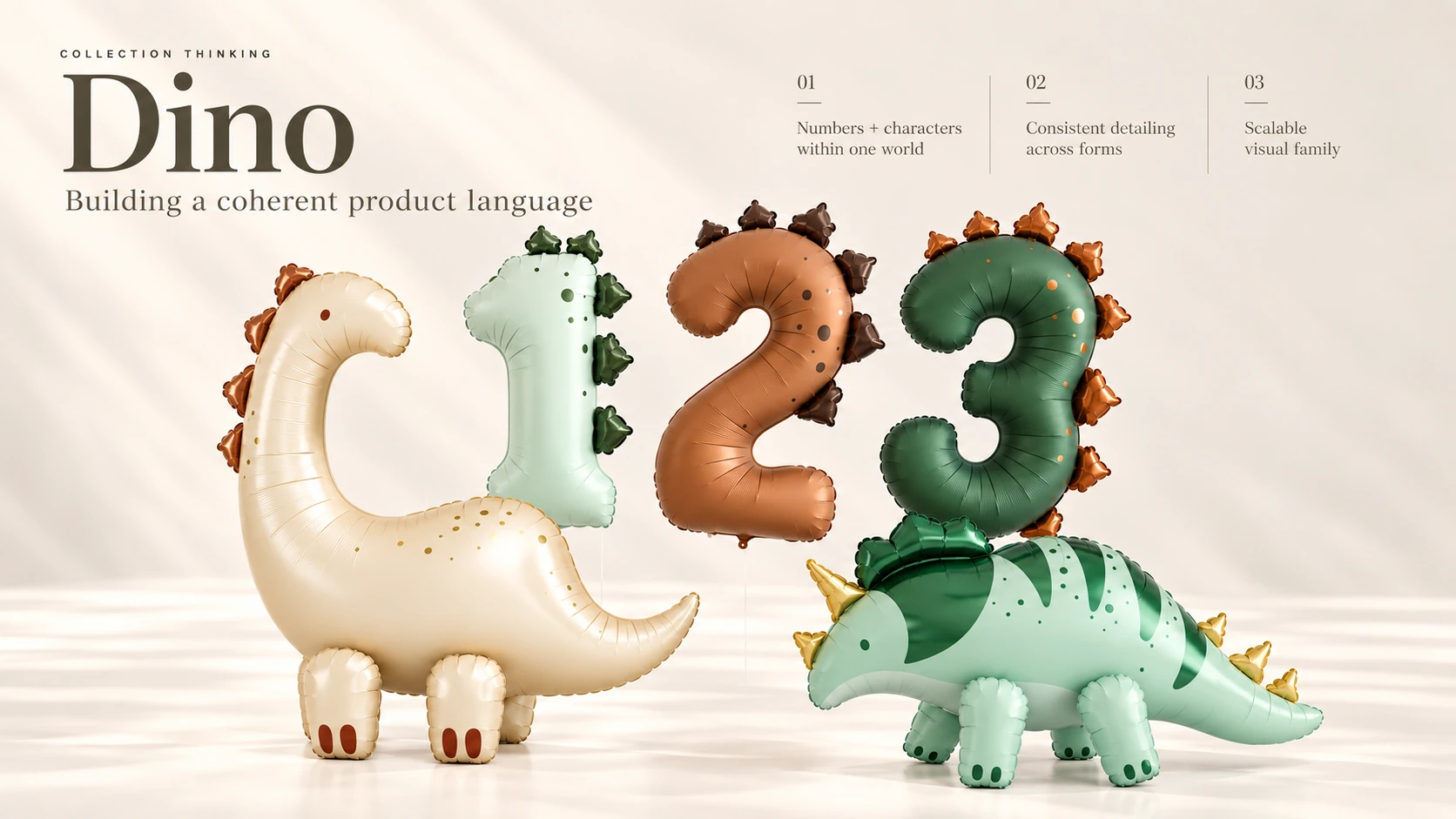 Original supplied Dino foil-balloon portfolio board.
